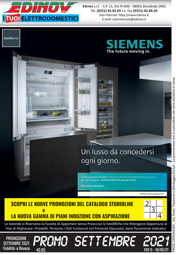 SIEMENS - Articoli Promozionati - Prezzi Netti a Revoca Validità dal 01 Settembre 2021 - STUDIO LINE